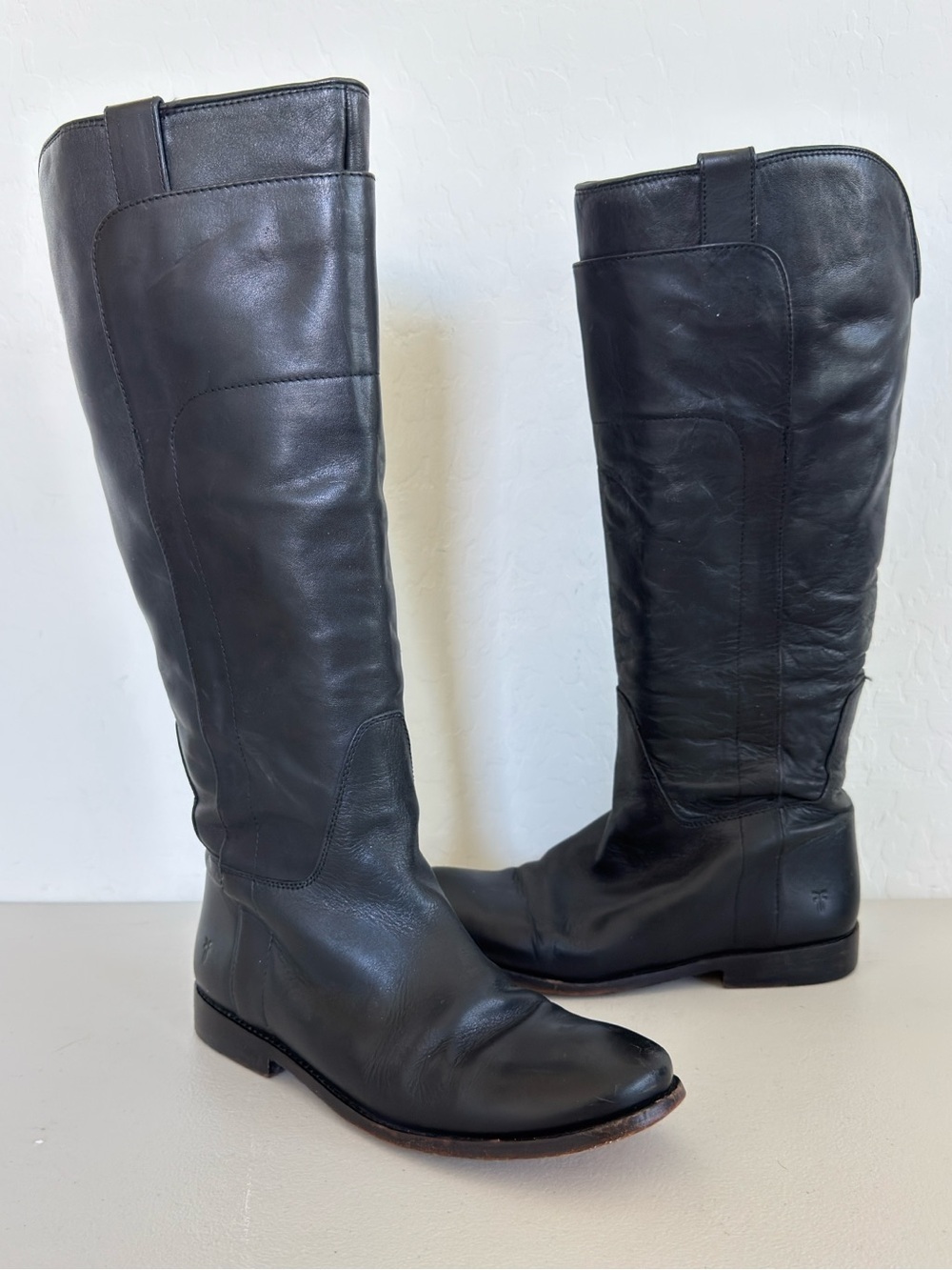 FRYE Paige Tall Black Leather Equestrian Riding Boots Women’s Size 9B
